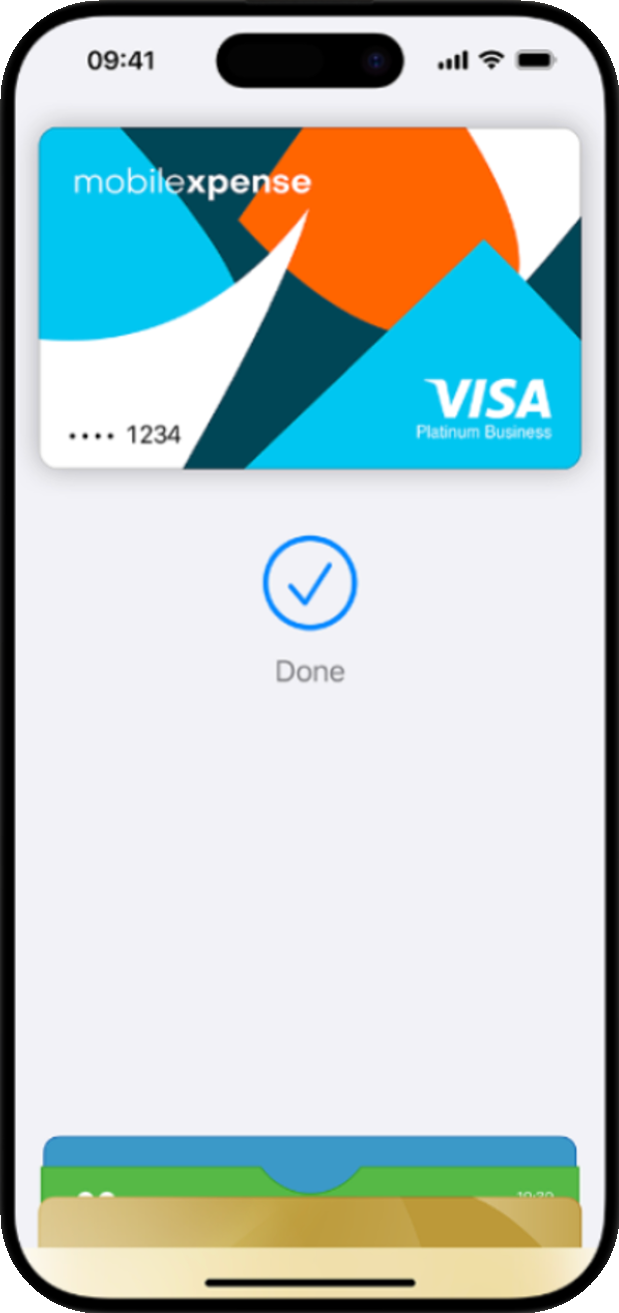 Apple Pay — payment complete on iPhone